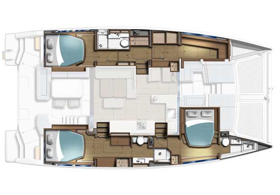 Leopard 46 3-Cabin with Utility Room Layout