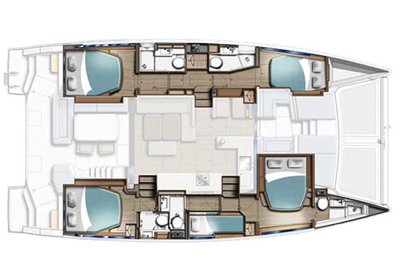 Leopard 46 5-Cabin Layout